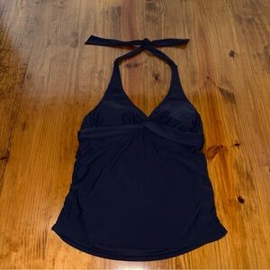EUC Athleta Navy Blue Halter Tankini Top Size 36 B/C